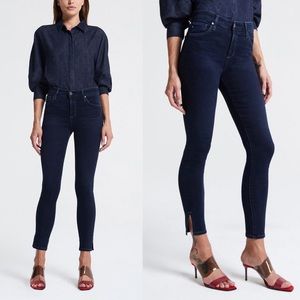 AG Slit-Hem Ankle Farrah High Waist Skinny Jeans Size 28